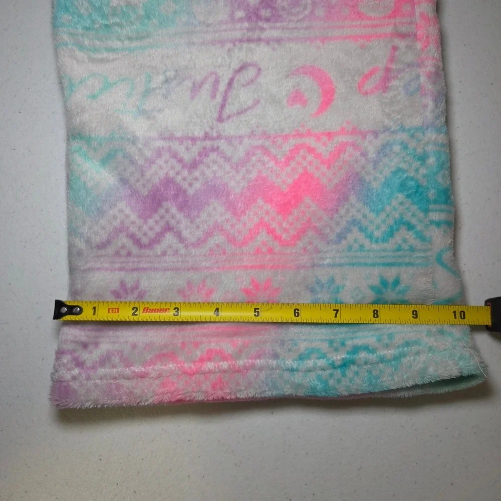 Justice Girls XL Fluffy Pajama Pants Pink Blue Tie Dye‎ Fair Isle J165783A